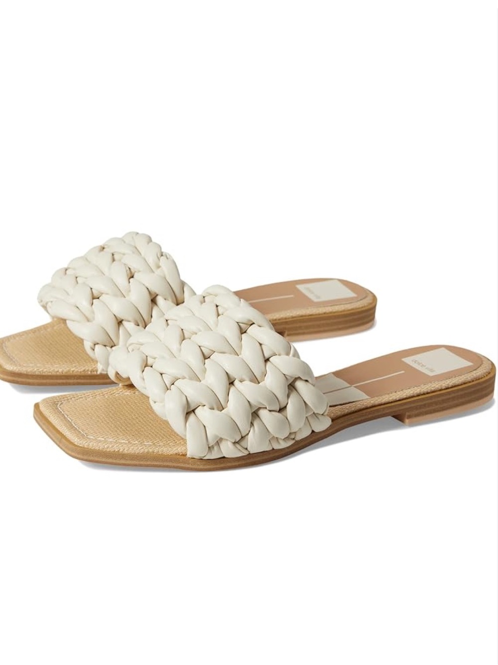 Dolce Vita Women's White Braided Slide Sandals